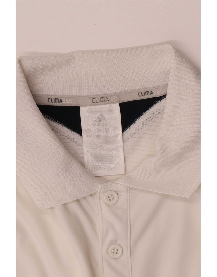 Polo Adidas Clima 365 da uomo in poliestere color block bianco medio