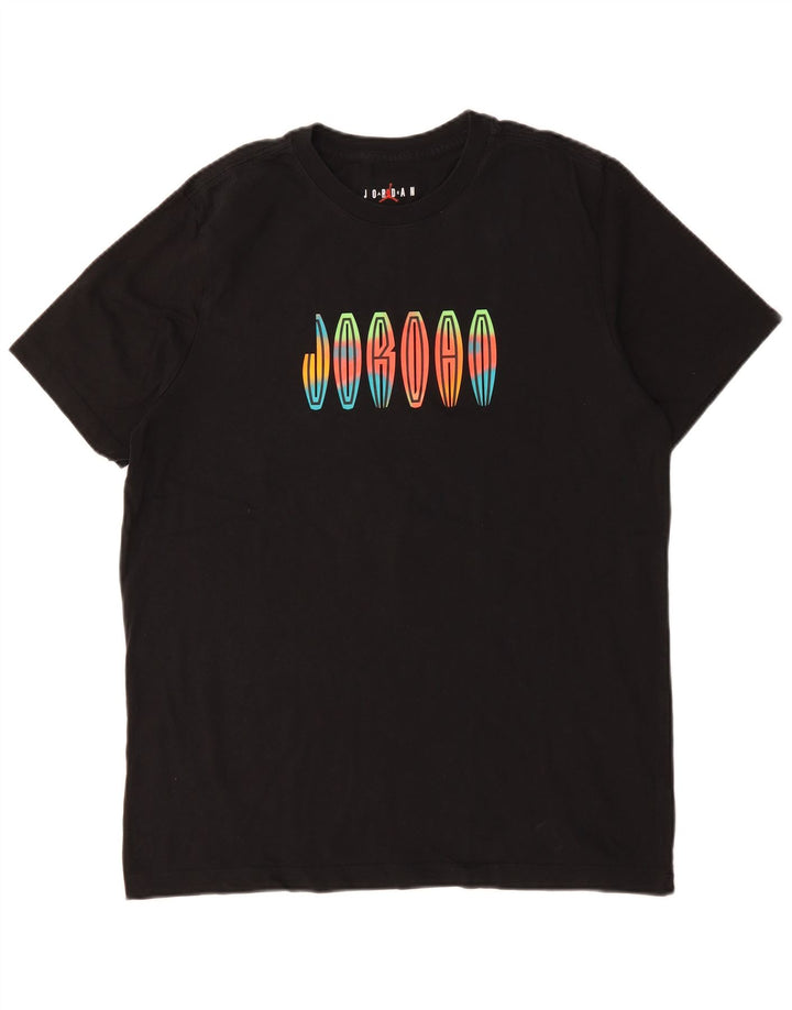 JORDAN T-shirt grafica da uomo grande in cotone nero
