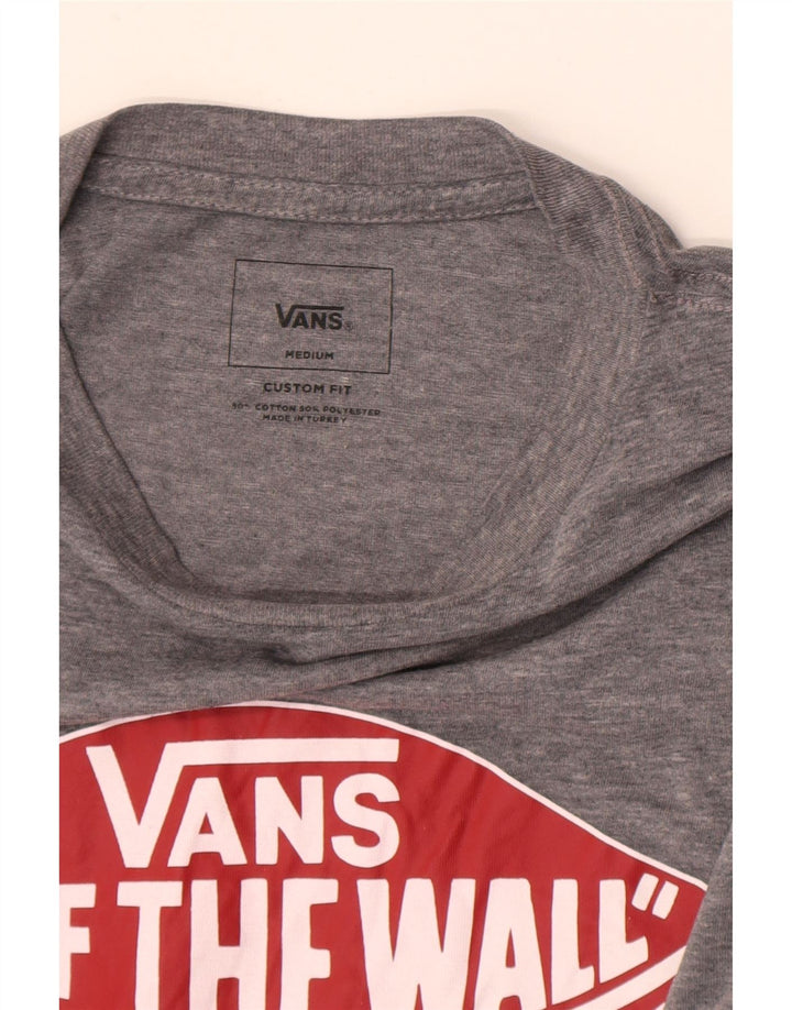 T-shirt grafica personalizzata da uomo di Vans, top in cotone chiazzato grigio medio