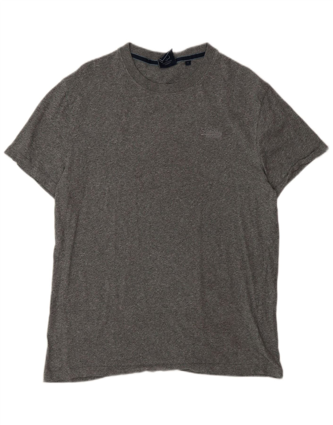 T-shirt da uomo Superdry Top grande in cotone chiazzato grigio