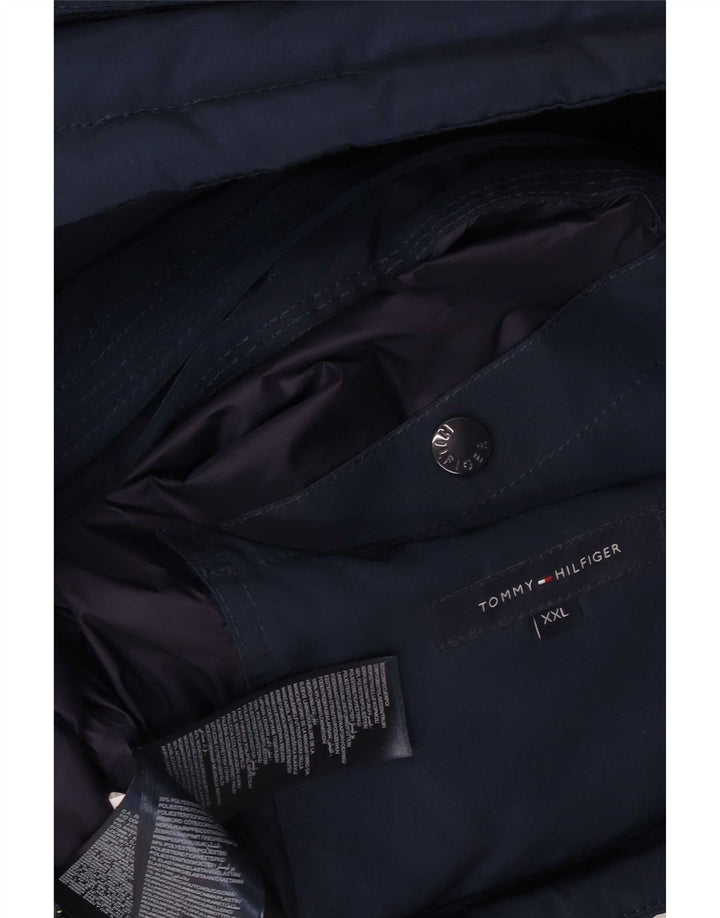 Giacca imbottita con cappuccio da uomo Tommy Hilfiger UK 44 2XL poliestere blu navy
