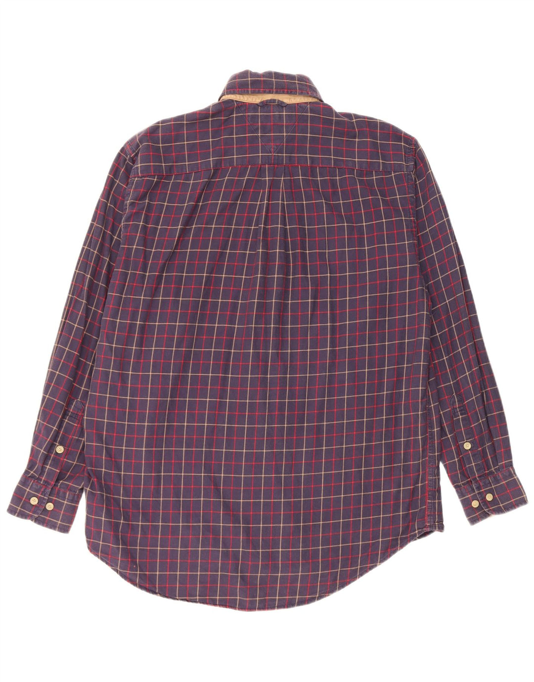 Tommy Hilfiger Camicia da uomo in flanella piccola in cotone a quadri blu navy