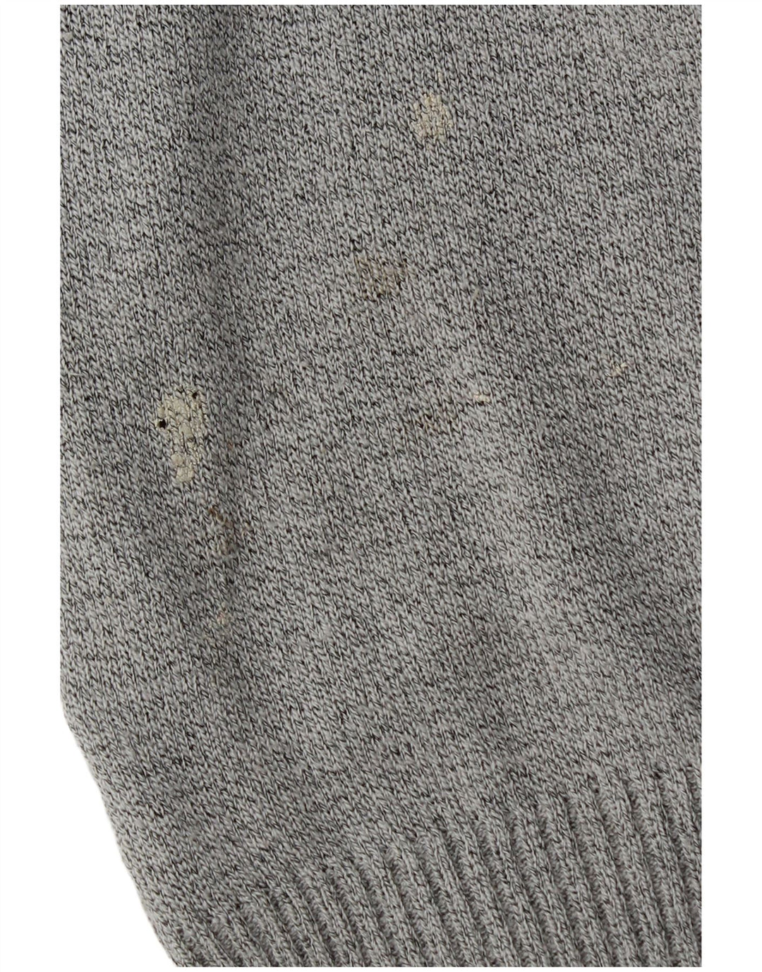Maglione vintage da uomo con collo a polo grigio medio geometrico