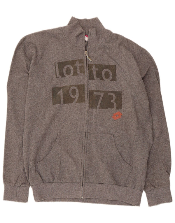 Giacca da ginnastica grafica da donna Lotto UK 16 Large in cotone grigio