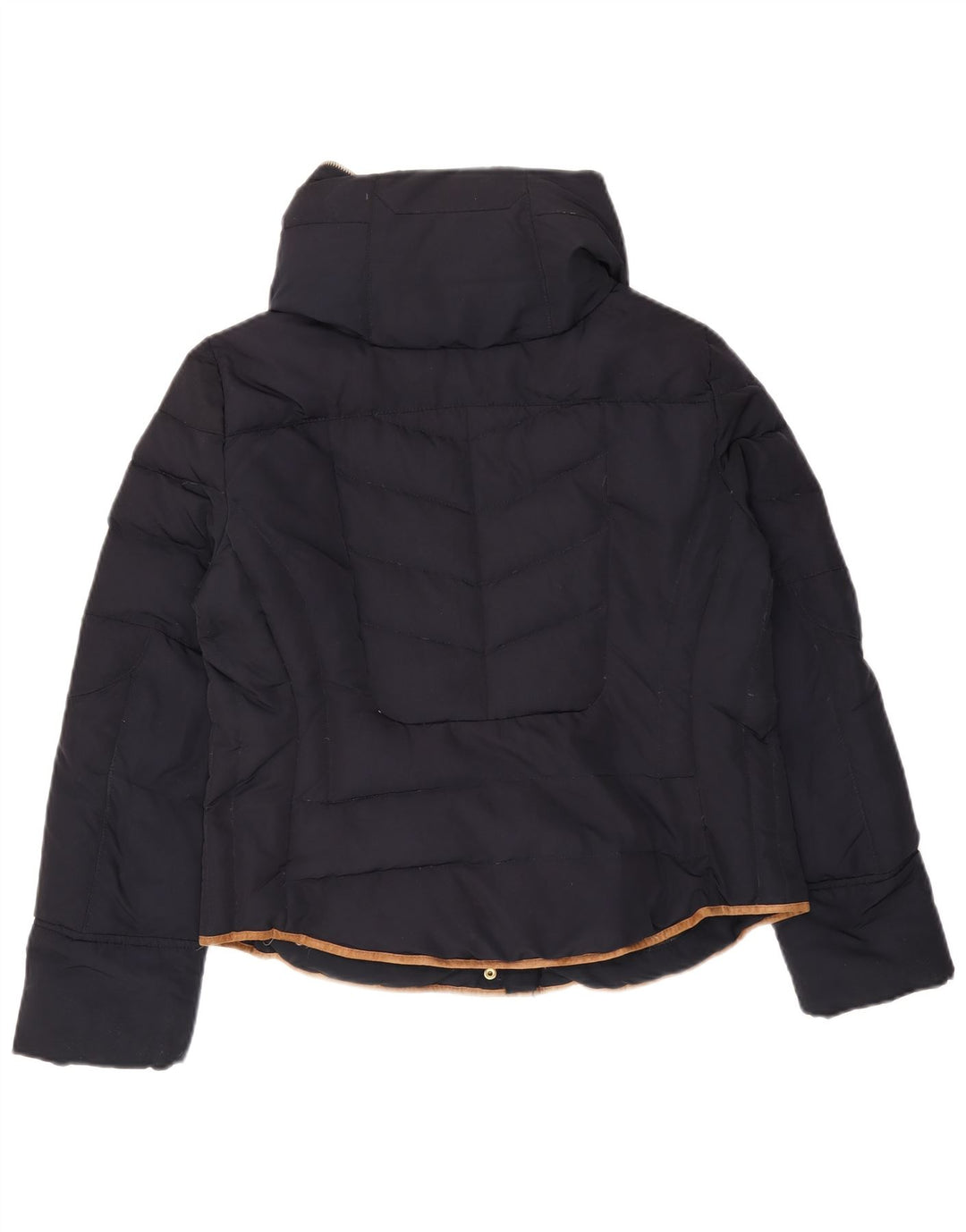 Giacca imbottita con cappuccio da donna Zara UK 18 XL poliestere blu navy