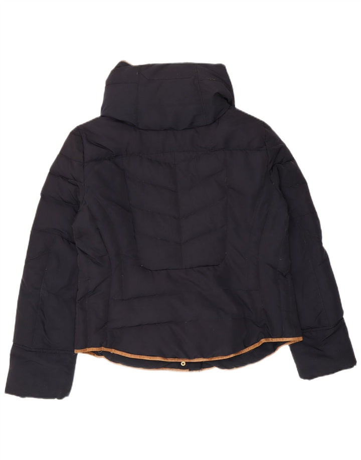Giacca imbottita con cappuccio da donna Zara UK 18 XL poliestere blu navy