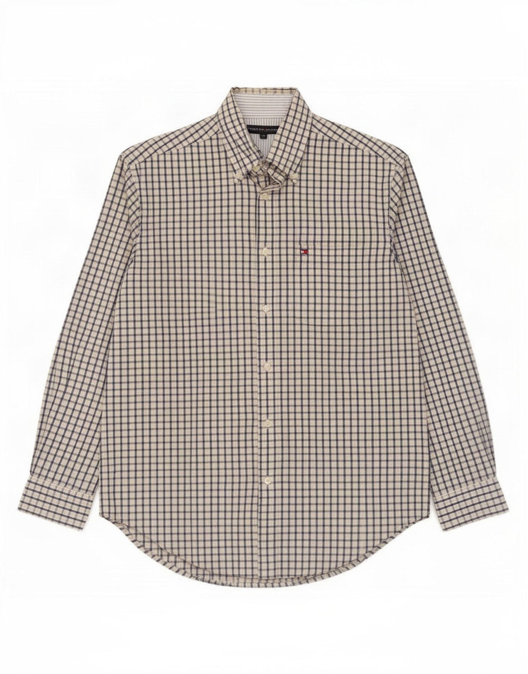 Camicia da uomo Tommy Hilfiger in cotone a quadretti beige medio