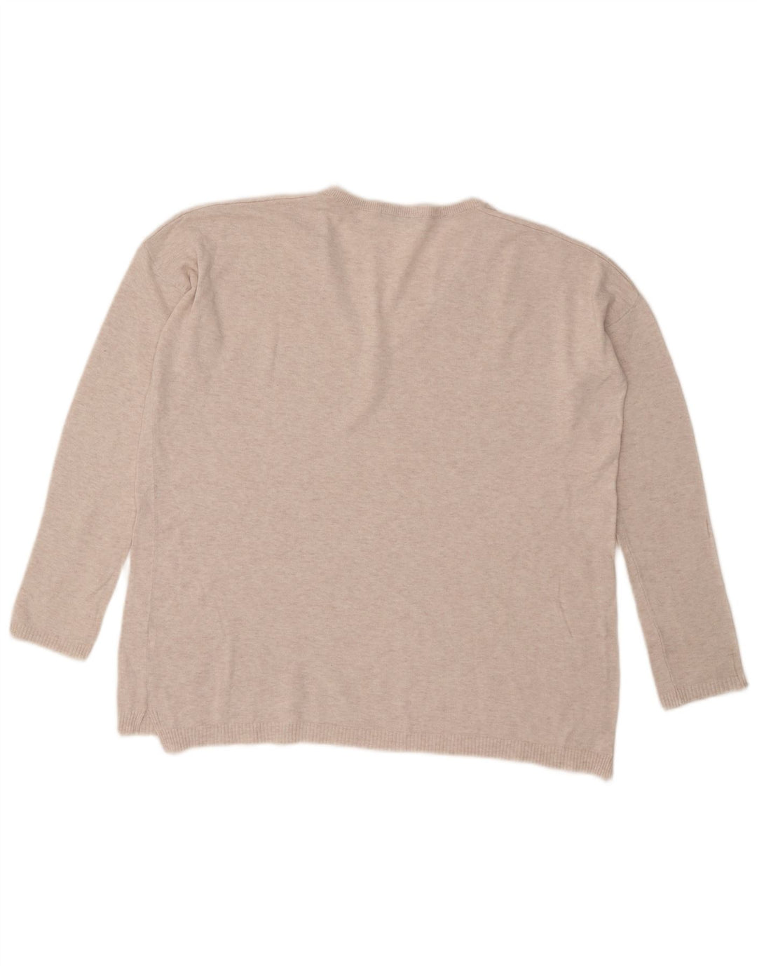 Maglione oversize con scollo a V da donna Zara UK 14 Beige medio