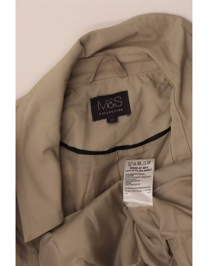 Trench corto da donna Marks & Spencer UK 12 Poliestere beige medio