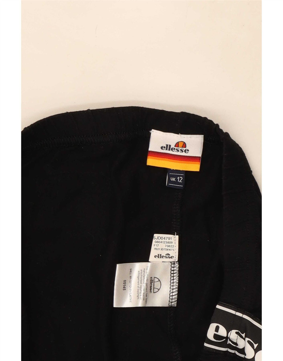 Leggings grafici da donna Ellesse UK 12 cotone nero medio