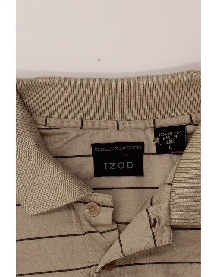 Polo da uomo IZOD grande in cotone a righe beige