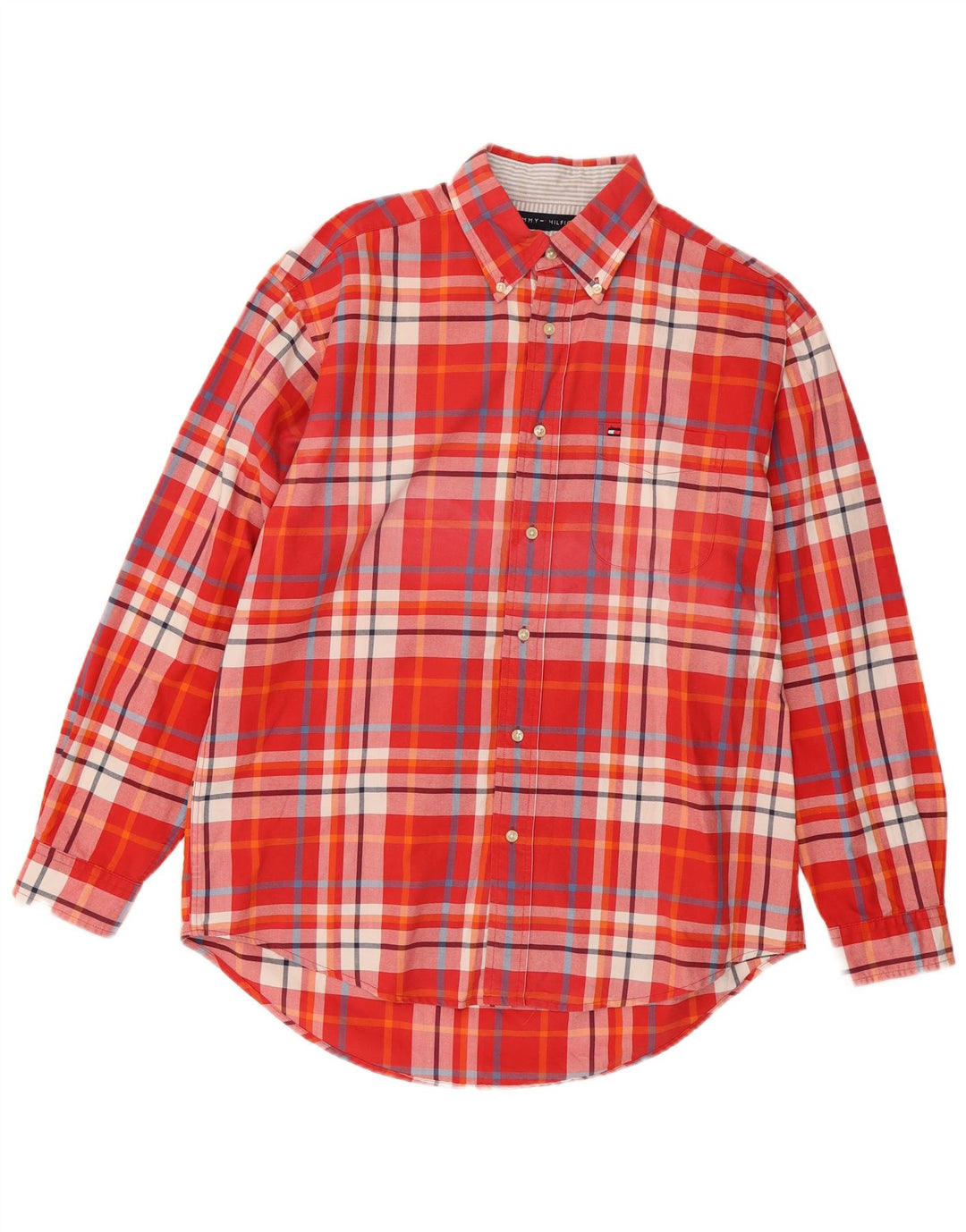 Camicia da uomo Tommy Hilfiger in cotone scozzese rosso medio