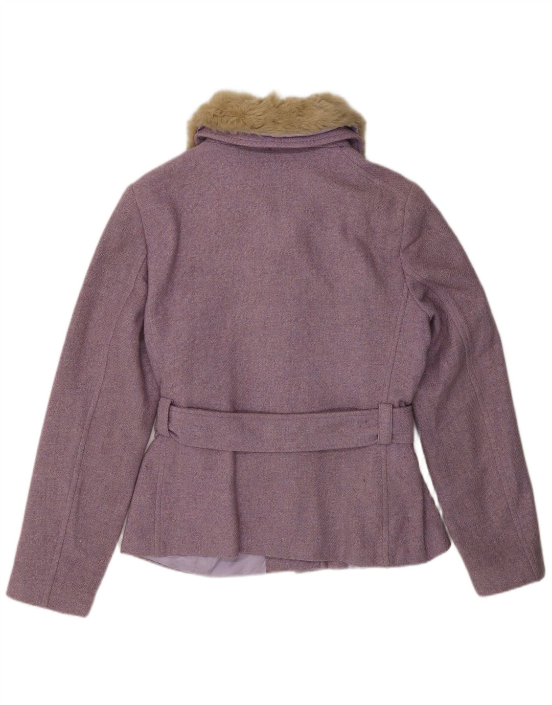 Giacca da donna in pelliccia sintetica Zara EU 42 classica in lana screziata viola medio