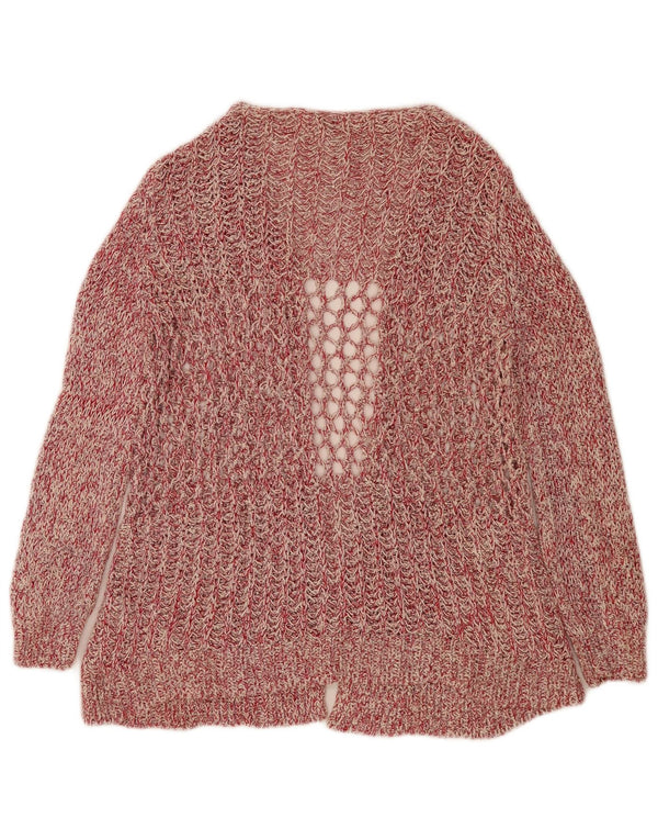 Maglione cardigan aperto vestibilità ampia da donna Zara UK 14 rosa medio screziato