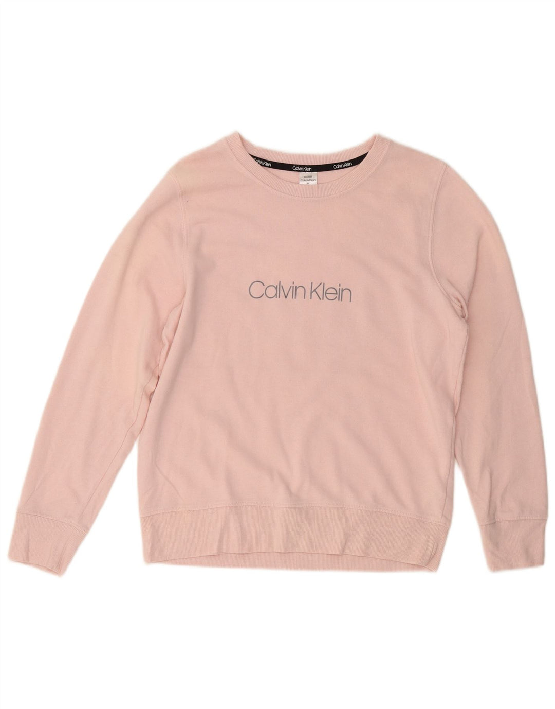 CALVIN KLEIN Felpa con grafica da donna Maglione UK 14 Cotone rosa medio