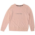 CALVIN KLEIN Felpa con grafica da donna Maglione UK 14 Cotone rosa medio