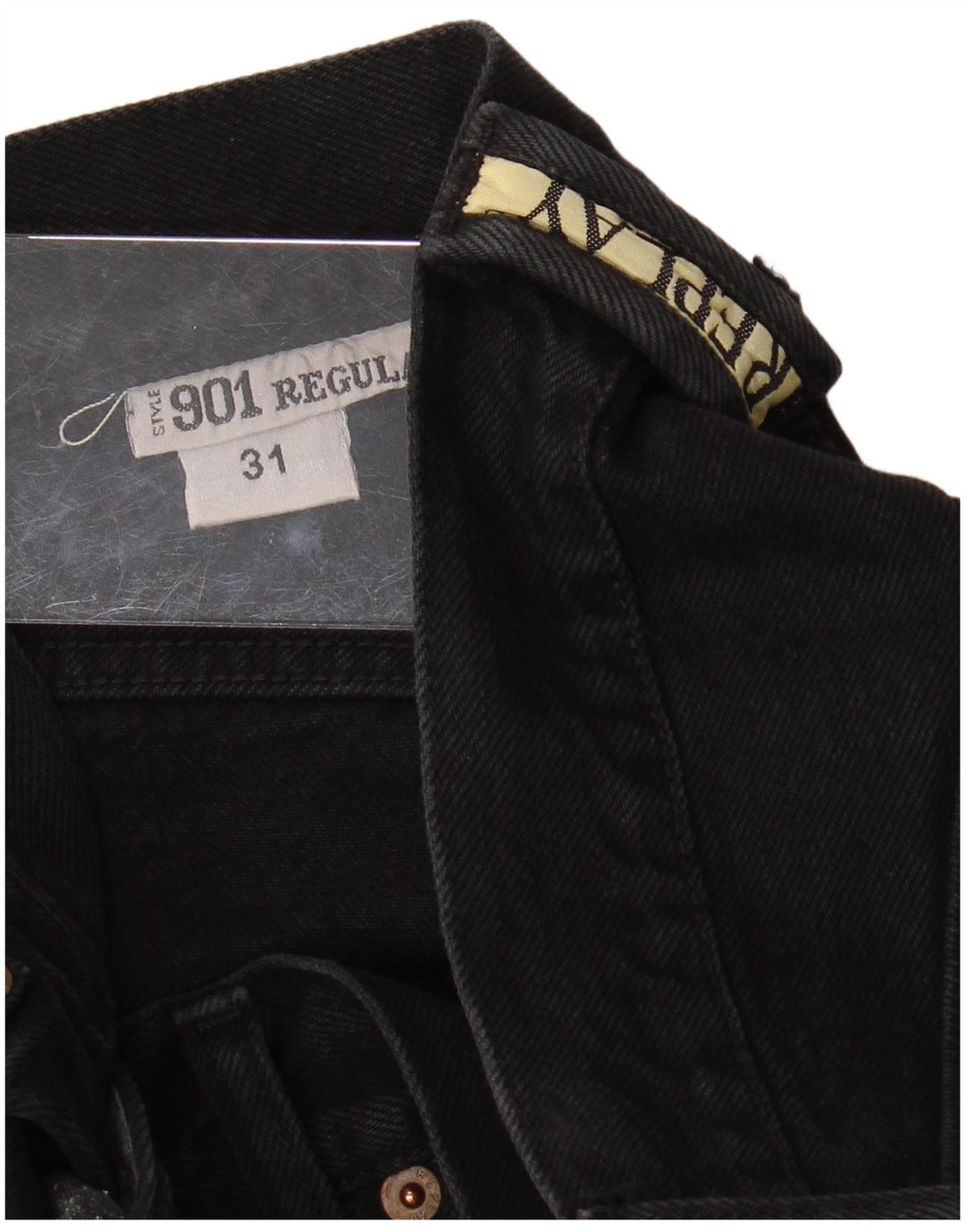 REPLAY Jeans dritti da uomo 901 vestibilità regolare W31 L32 cotone nero