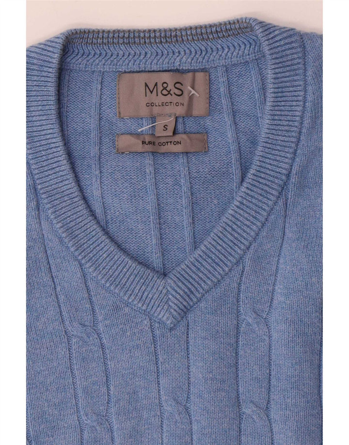 Canotta da uomo Marks & Spencer piccola in cotone blu