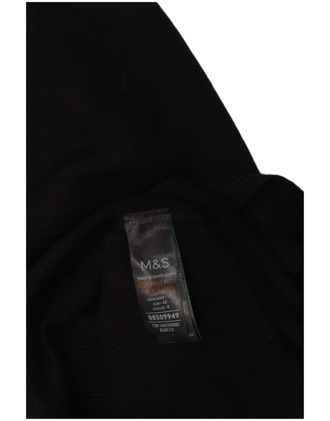 Maglione maglione girocollo da donna Marks & Spencer UK 12 medio acrilico nero