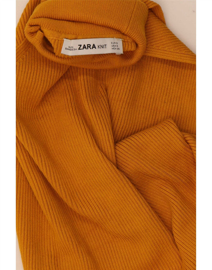 Top corto da donna Zara UK 8 piccolo giallo