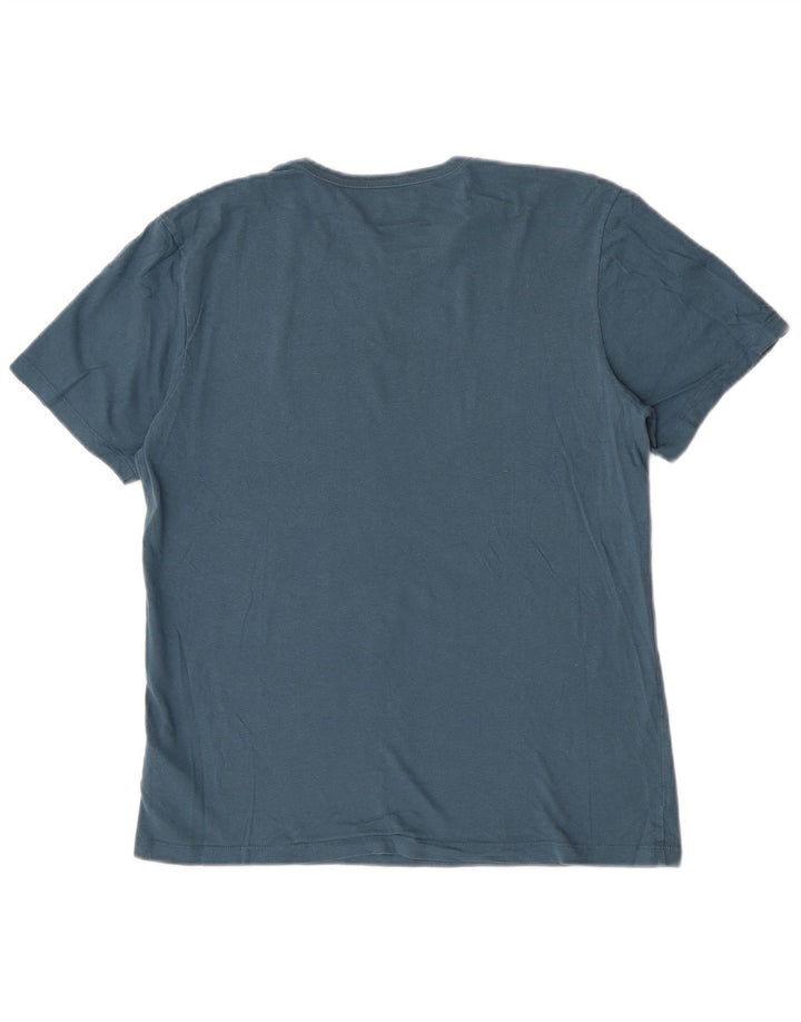 T-shirt da uomo Hugo Boss Top in cotone blu medio