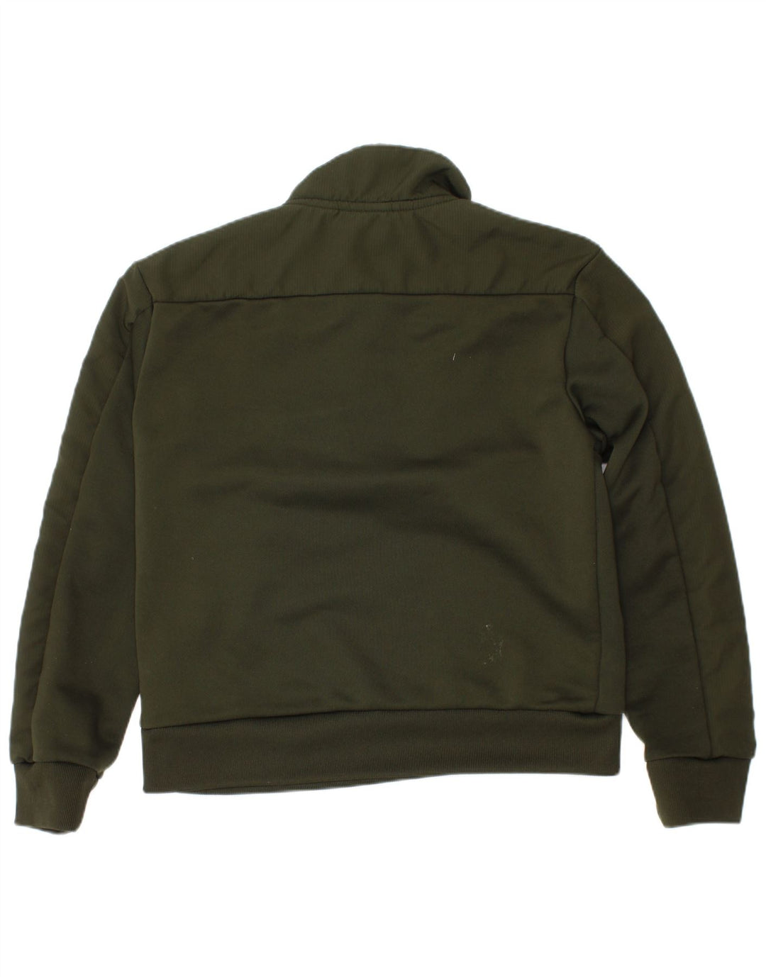 Felpa Adidas da ragazzo con grafica con zip e collo, 7-8 anni, in poliestere verde