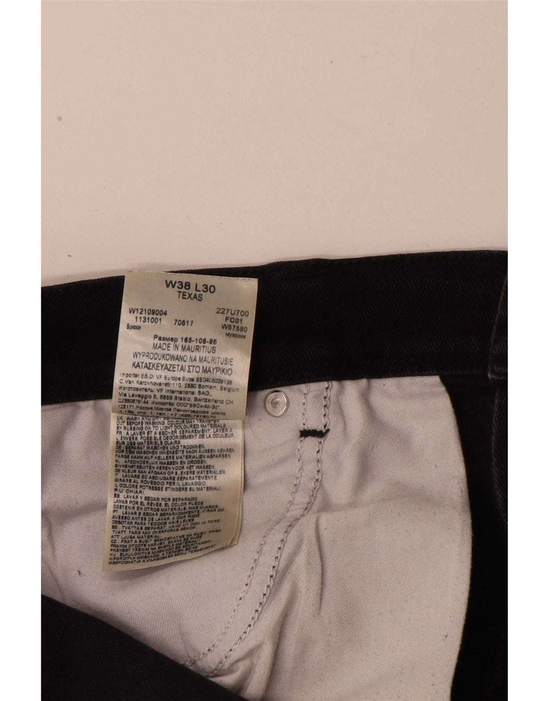 Jeans dritti da uomo Wrangler Texas W38 L30 cotone nero