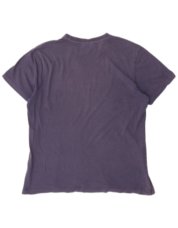 T-shirt grafica da uomo Kappa Top Large in cotone blu navy