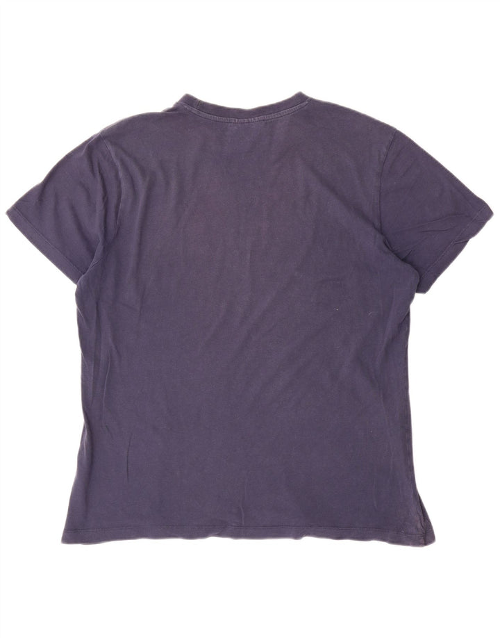 T-shirt grafica da uomo Kappa Top Large in cotone blu navy