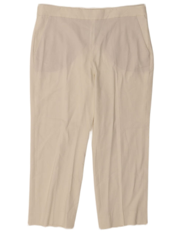 Pantaloni Capri da donna Massimo Dutti EU 42 Large W32 L23 Viscosa bianca
