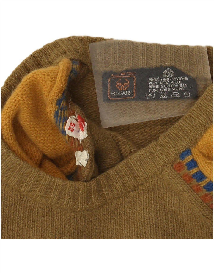 Maglione maglione girocollo da uomo Stefanel IT 52 Large color kaki in lana