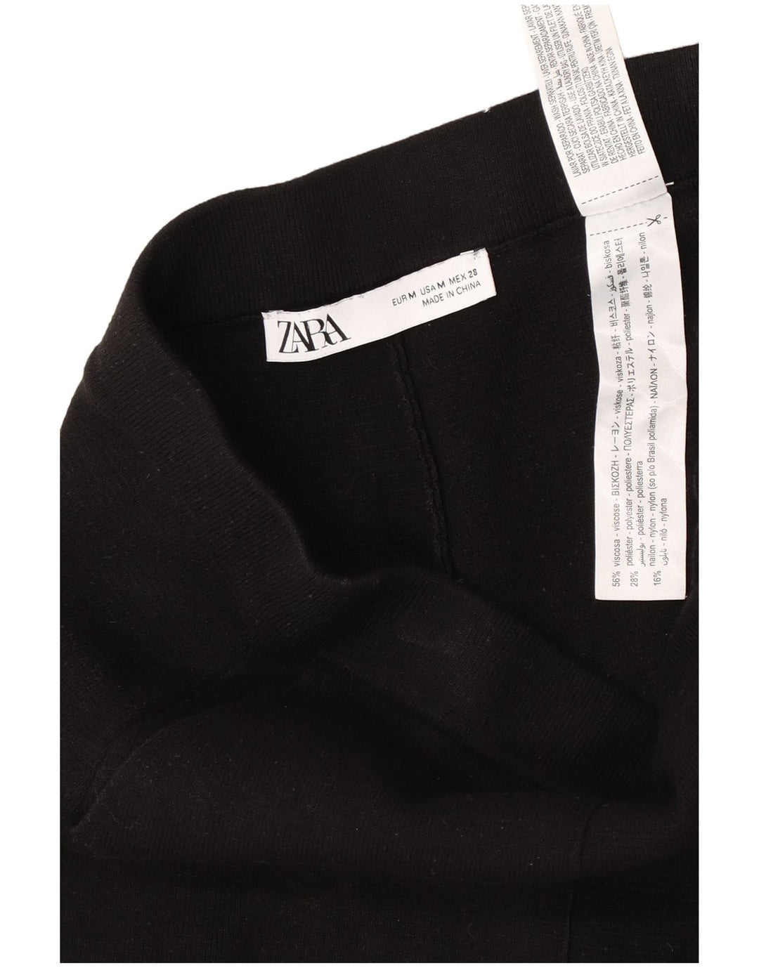 Pantaloni cropped Zara da donna medi W28 L24 viscosa nera