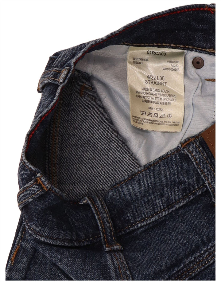 WRANGLER Mens Straight Jeans W32 L30 Blue Cotton