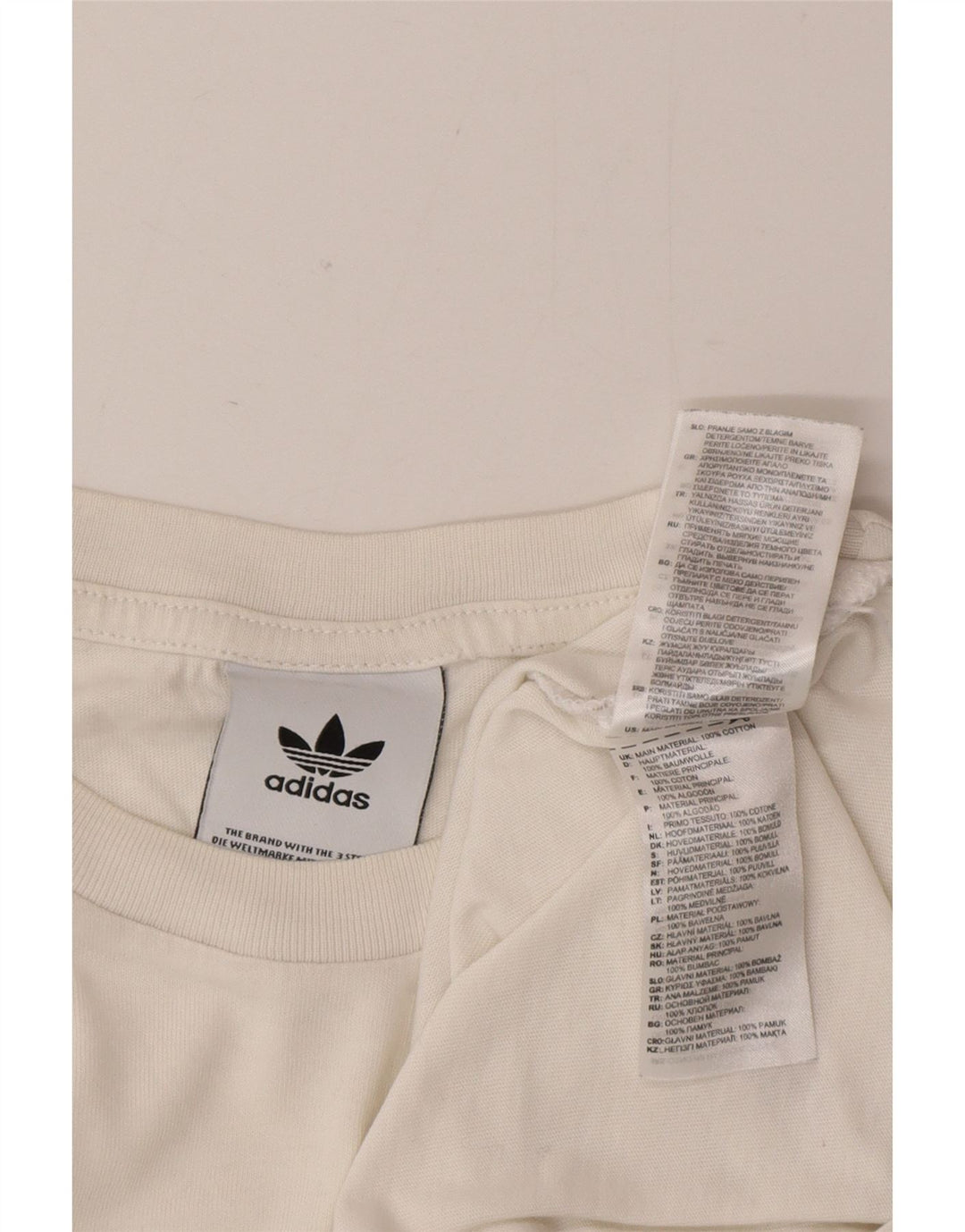 T-shirt grafica da uomo Adidas Top in cotone bianco medio