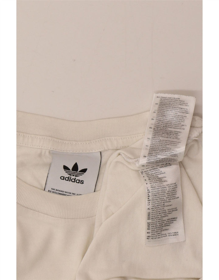 T-shirt grafica da uomo Adidas Top in cotone bianco medio