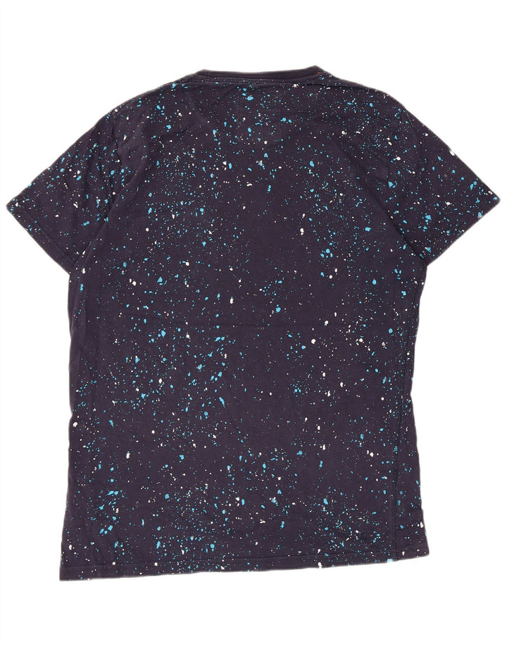 T-shirt da uomo Superdry Top grande in cotone maculato blu navy