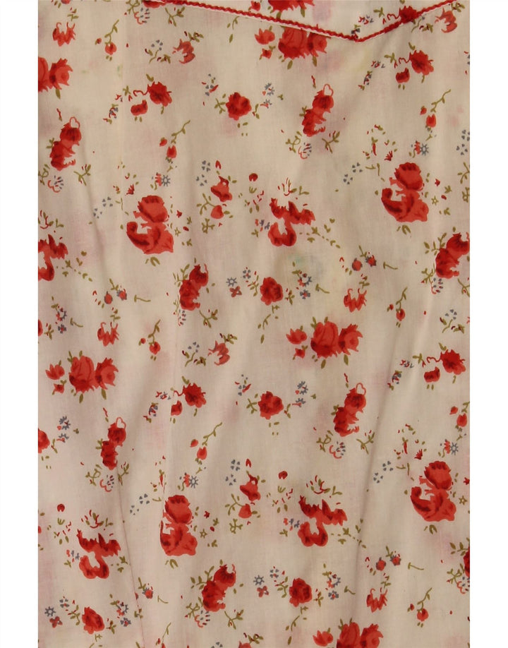 Camicetta camicia vestibilità regolare da donna Marlboro Classics UK 14 medio bianco floreale