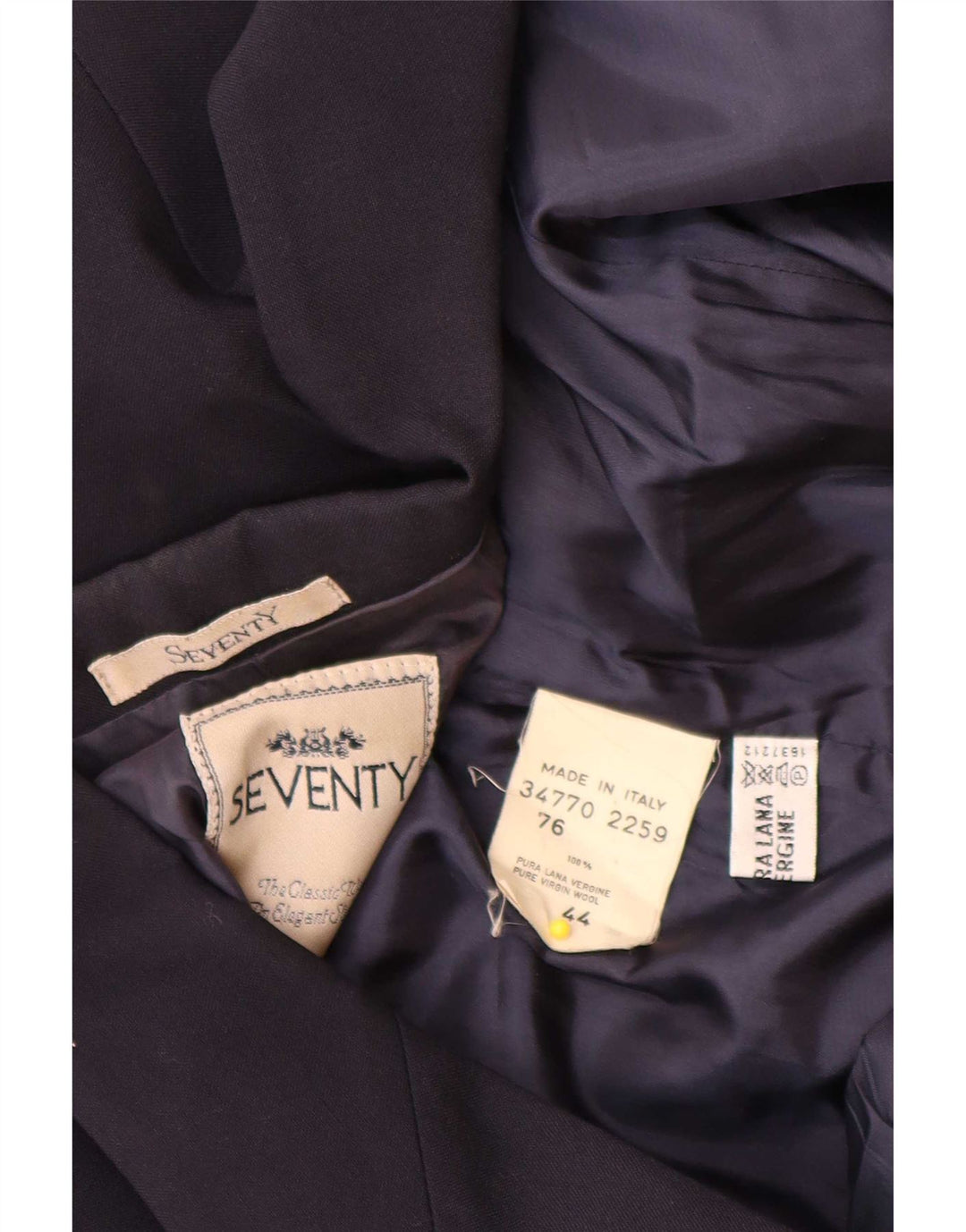 Seventy Giacca Blazer a 2 Bottoni da Donna IT 44 Media Blu Navy Lana Vergine
