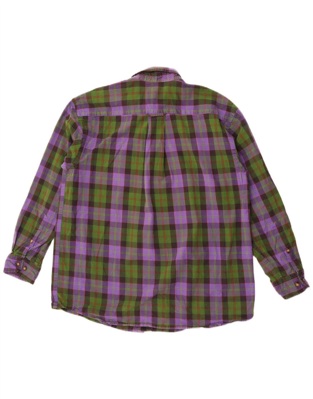 Camicia in flanella da uomo Orvis, cotone a quadri viola grande