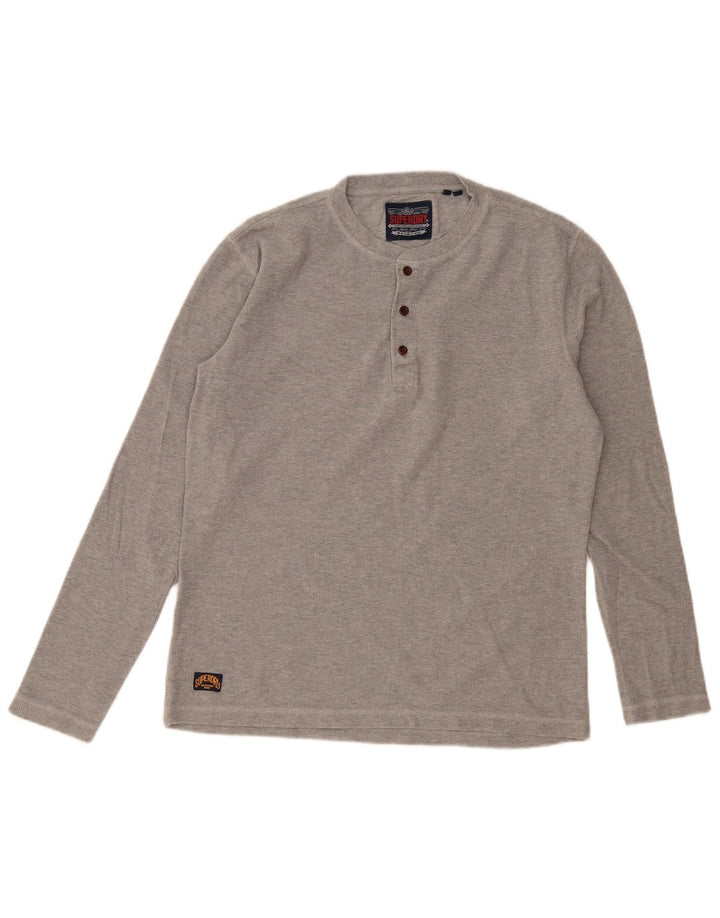 Top da uomo a maniche lunghe SUPERDRY grigio medio