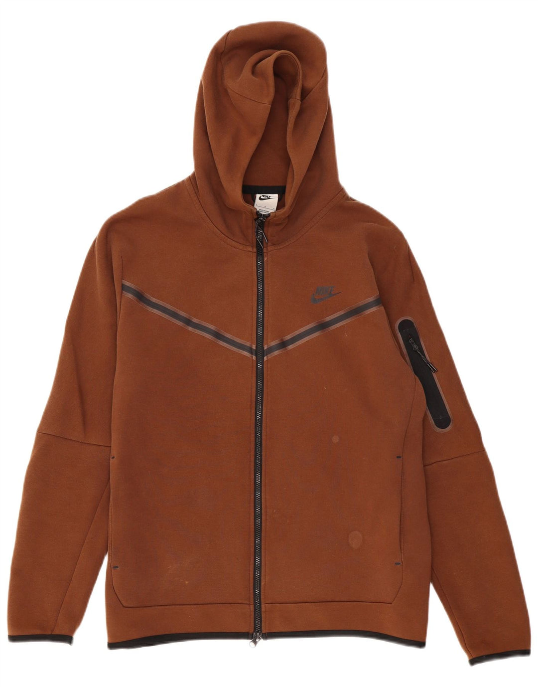 Felpa con cappuccio e zip Nike da uomo, grande, in cotone marrone