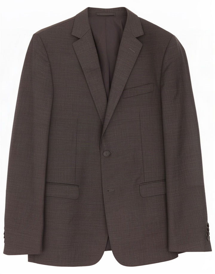 Z ZEGNA Giacca blazer da uomo a 2 bottoni IT 52 XL Lana grigia