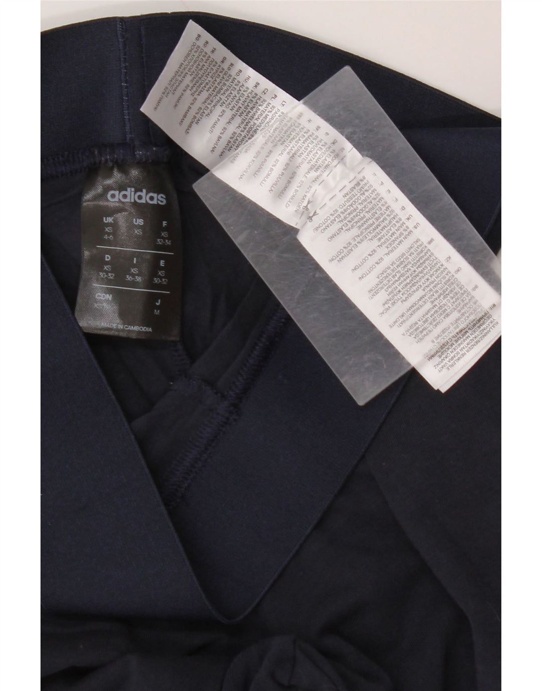 Leggings da donna ADIDAS UK 4/6 XS cotone blu navy