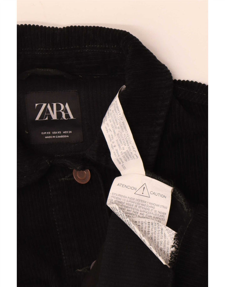 Giacca da donna oversize in velluto a coste Zara UK 6 XS cotone nero