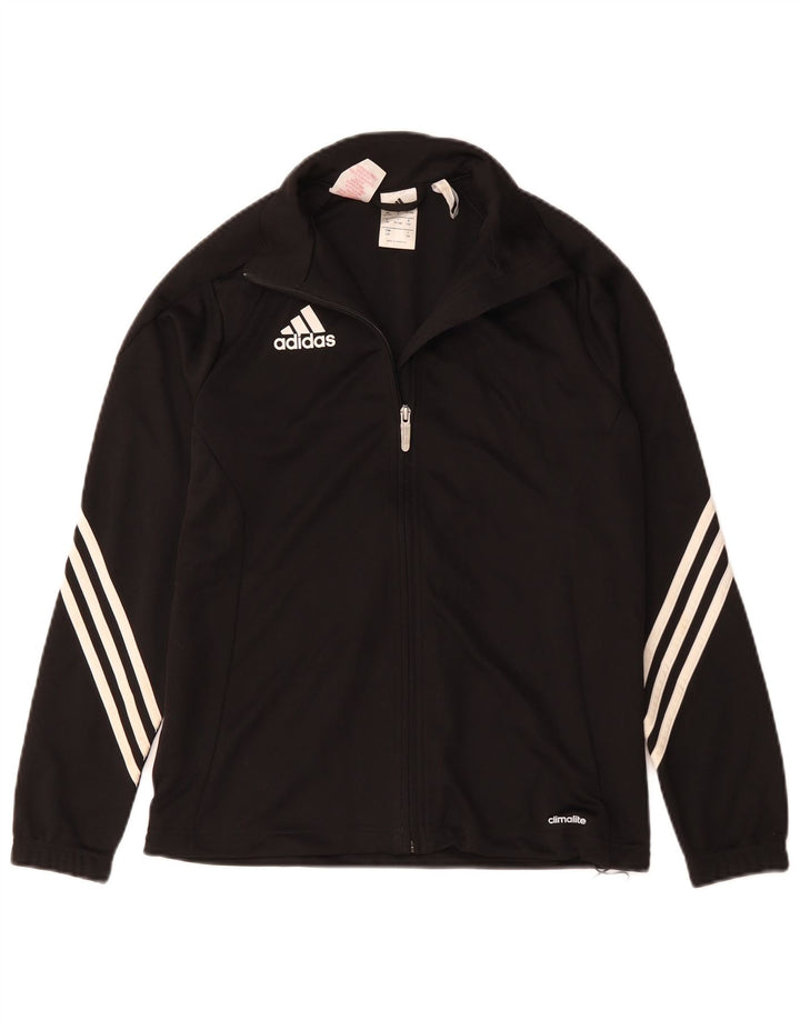 Giacca superiore della tuta Adidas Climalite da ragazzo 13-14 anni in poliestere nero