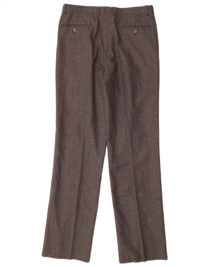 Pantaloni da abito con pegging da uomo Marzotto IT 48 Medium W32 L34 Lana grigia