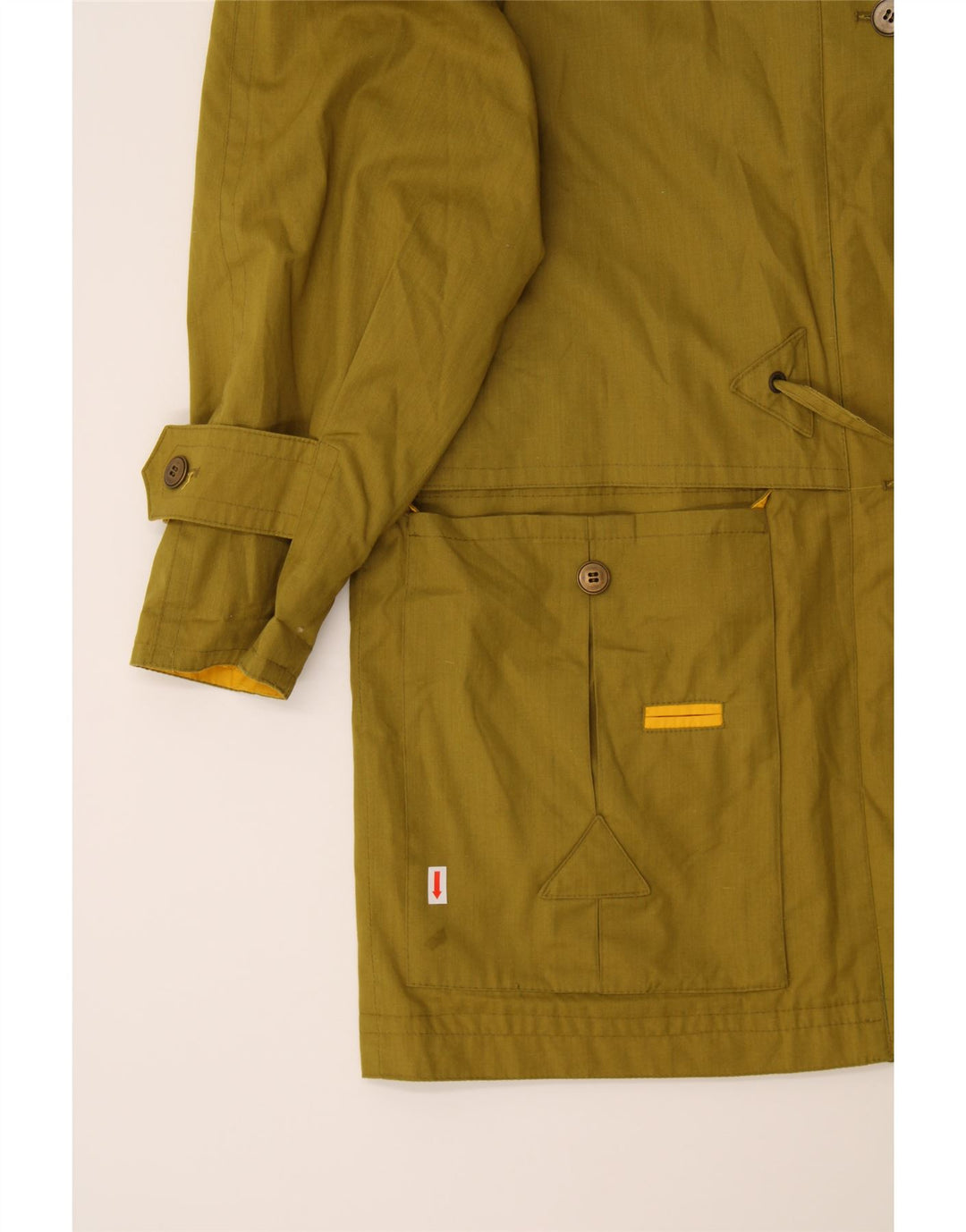 VINTAGE Womens Loose Fit Utility Jacket UK 12 Medium Khaki Vintage Vintage and Second-Hand Vintage from Messina Hembry 