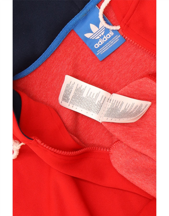 Maglione con cappuccio e zip da uomo Adidas XL rosso poliestere
