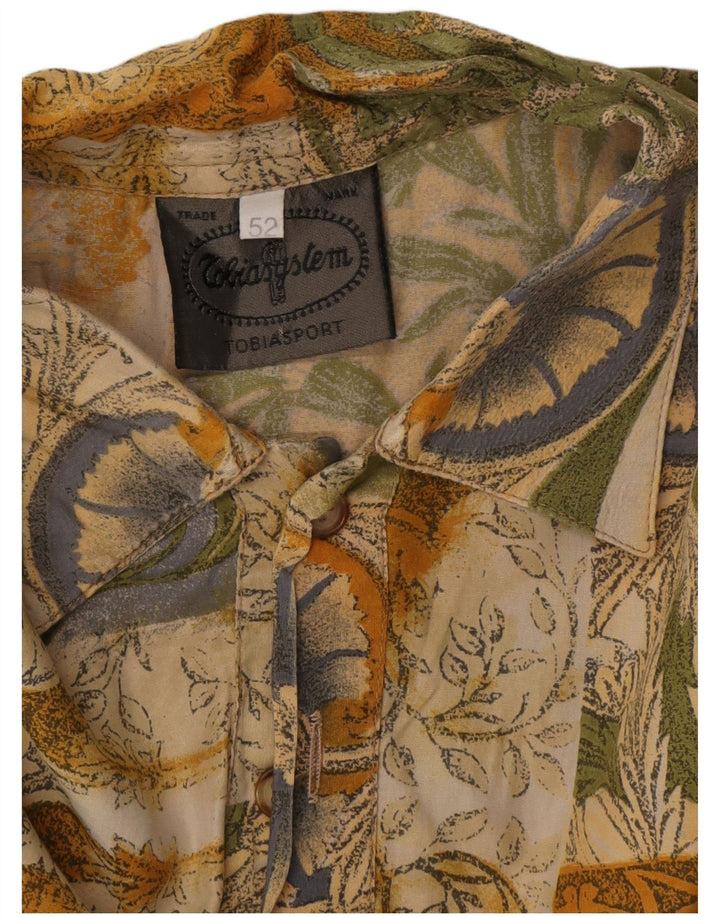 Camicia pullover vintage da uomo IT 52 grande patchwork multicolore