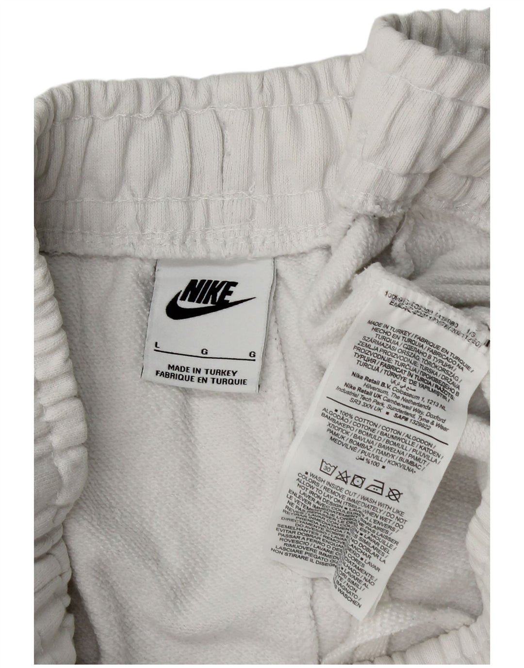 Pantaloni da tuta da uomo Nike Joggers grandi in cotone bianco